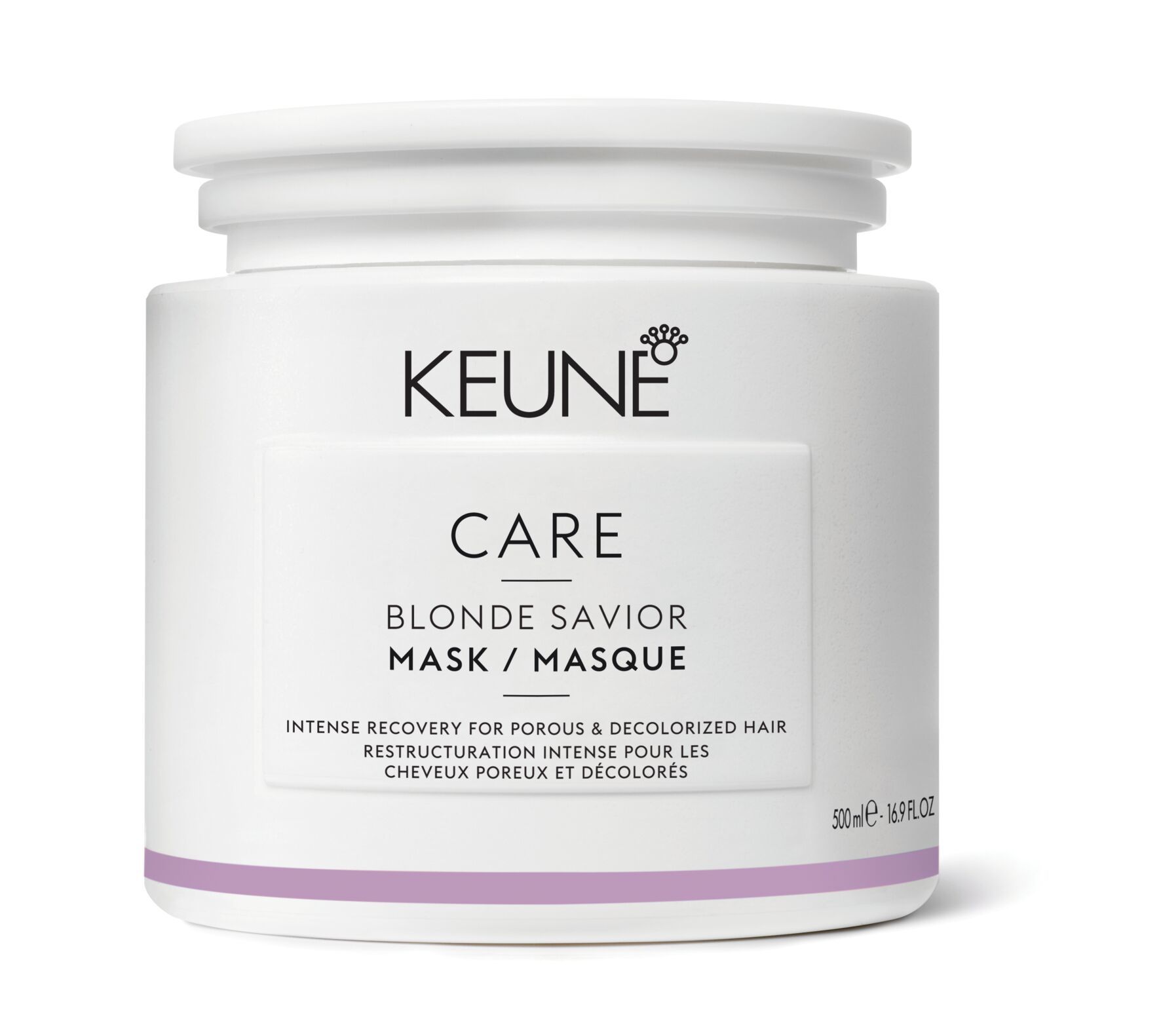 Entdecken Sie die BLONDE SAVIOR MASK - eine intensive Haarmaske für geschädigtes, entfärbtes Haar. Dank Glycolsäure und Kreatin repariert sie das Haar von der inneren Kortex und mindert Haarbruch.